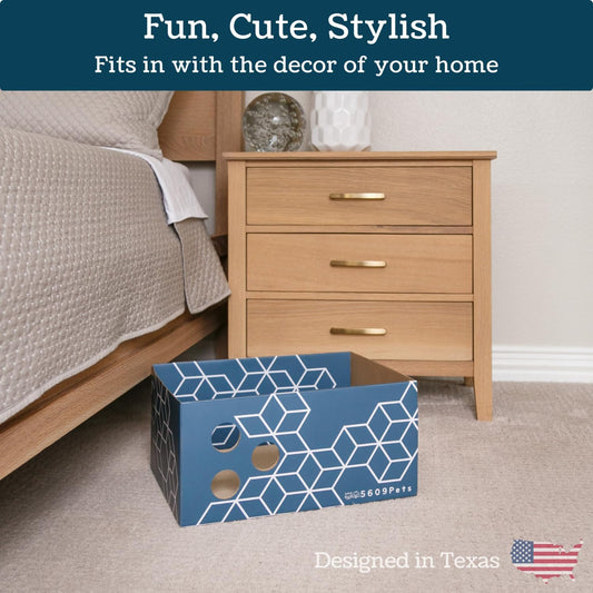 Cardboard Cat Scratch Box with Refillable Double-Sided Cat Scratcher Pad for Indoor Cats