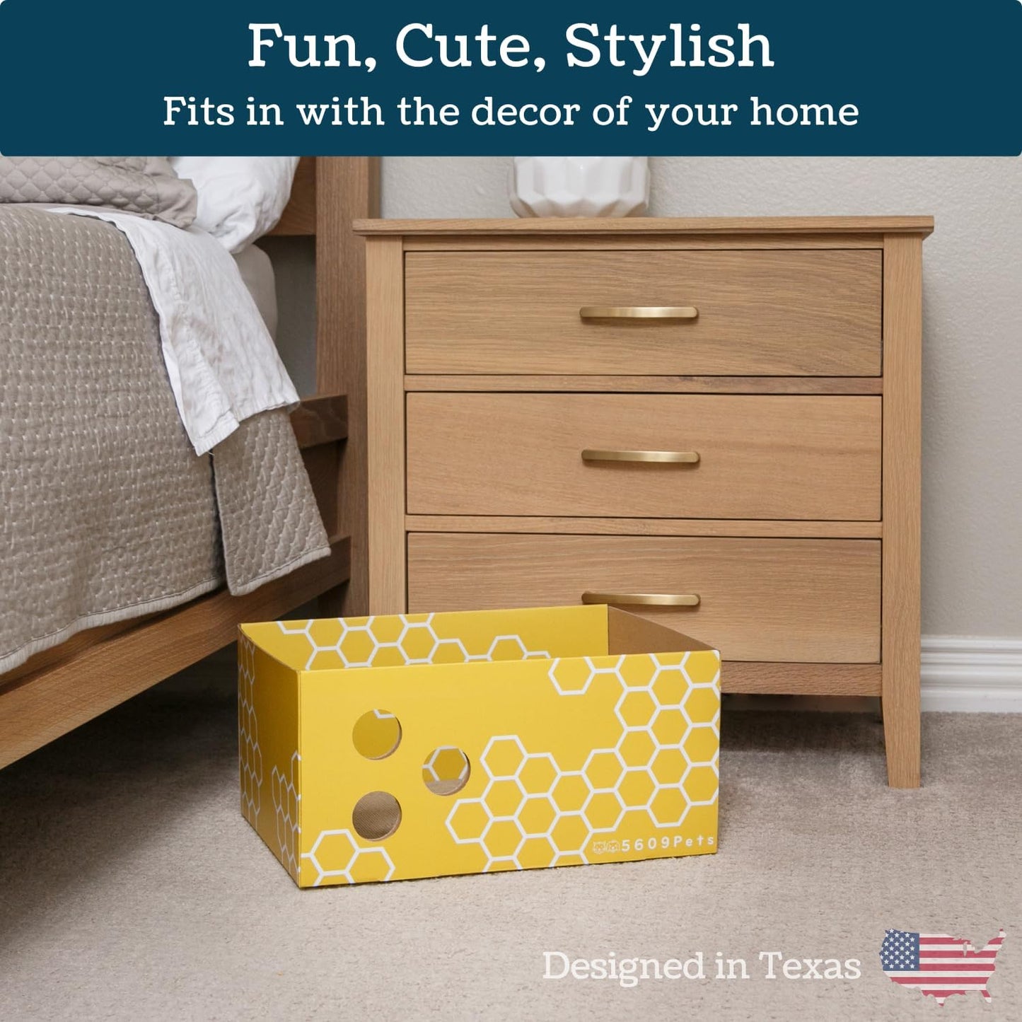 Cardboard Cat Scratcher Box with Refillable Double-Sided Cat Scratching Board for Indoor Cats