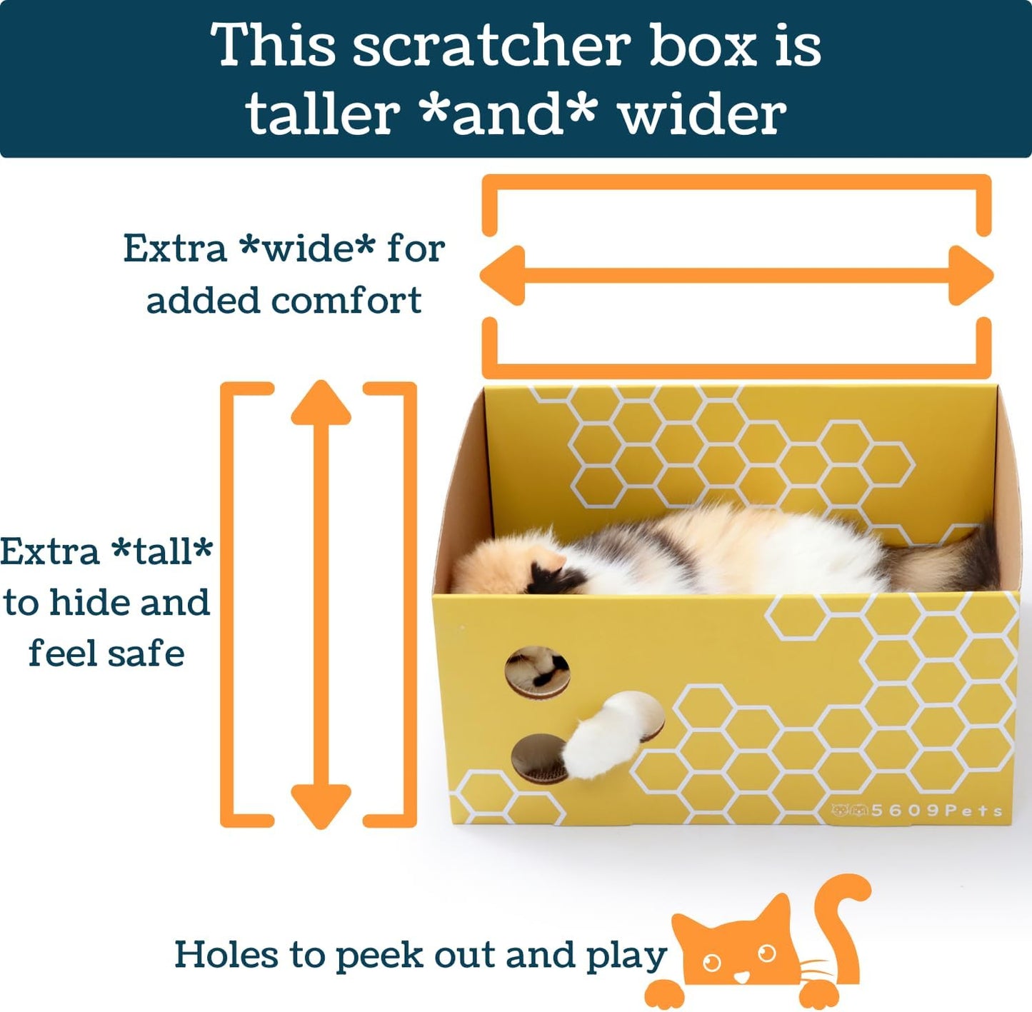 Cardboard Cat Scratcher Box with Refillable Double-Sided Cat Scratching Board for Indoor Cats