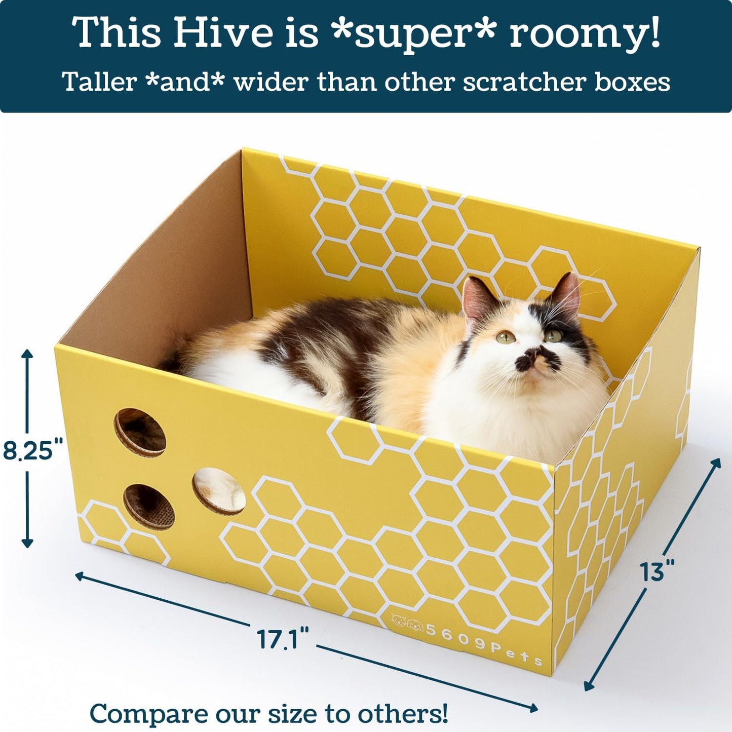 Cardboard Cat Scratcher Box with Refillable Double-Sided Cat Scratching Board for Indoor Cats
