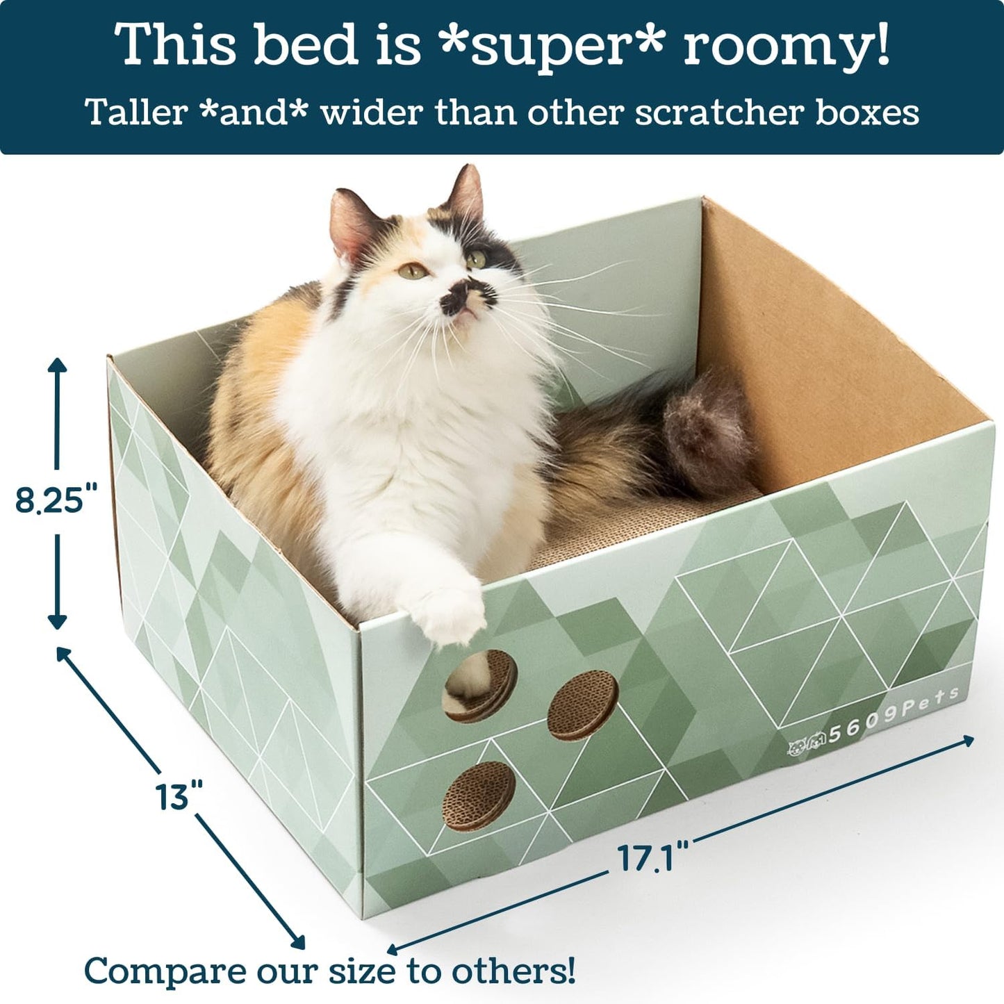 Cardboard Cat Scratching Box with Refillable Double-Sided Cat Scratcher Board for Indoor Cats