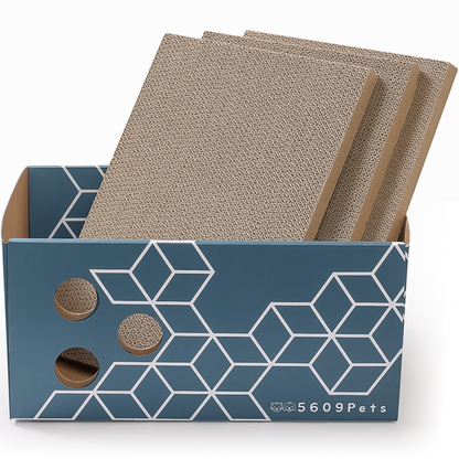 5609Pets - Extra Large Cat Scratcher Box with 3 Scratch Pads